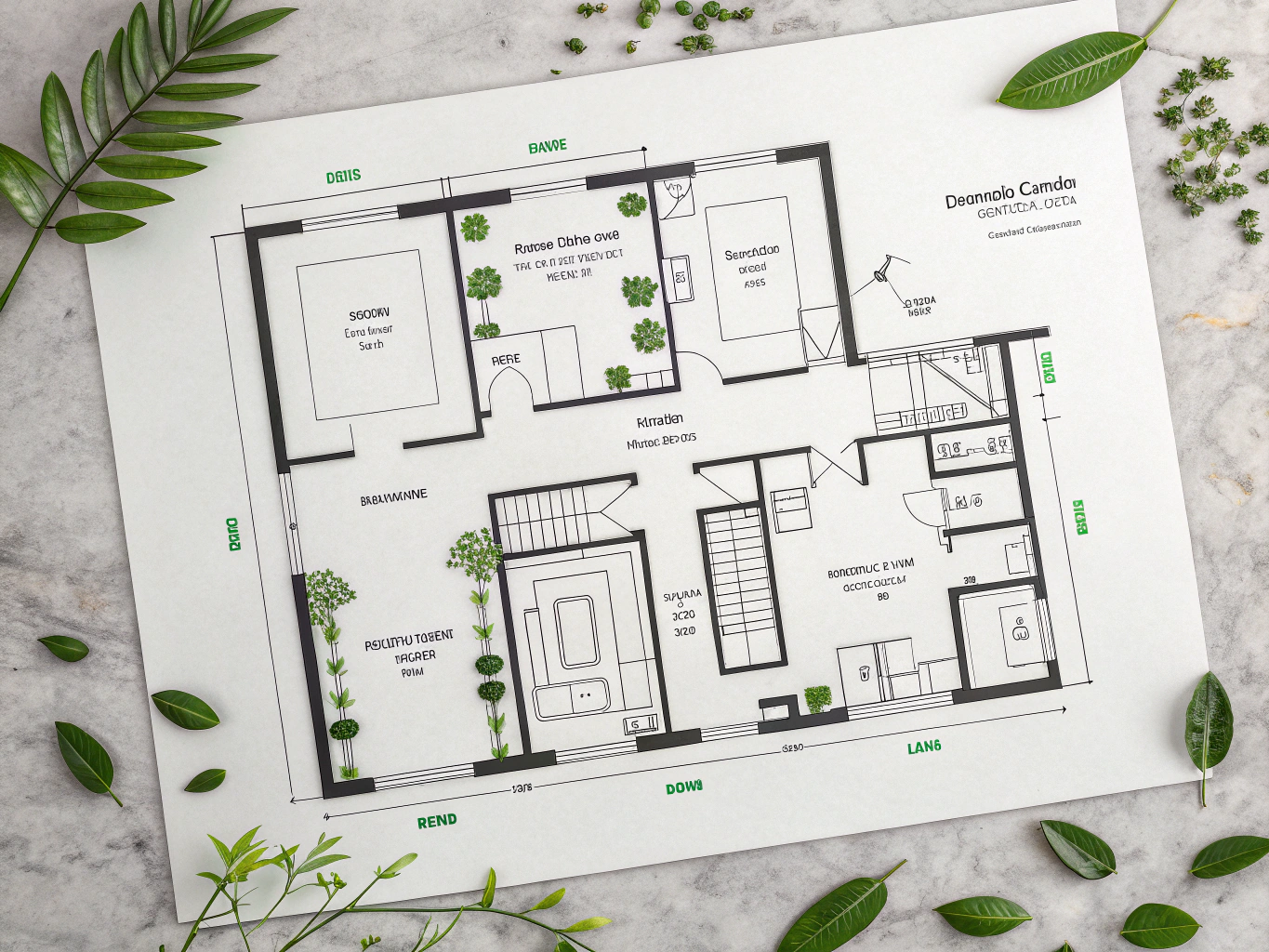 Architectural floor plan schematic of Garden Level Unit