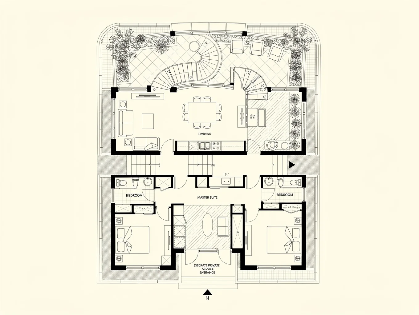 Architectural floor plan schematic of Penthouse Suite