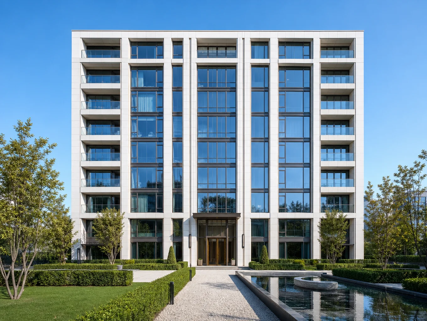 Architectural exterior rendering of Oracle Atrium luxury boutique residence in Asunción