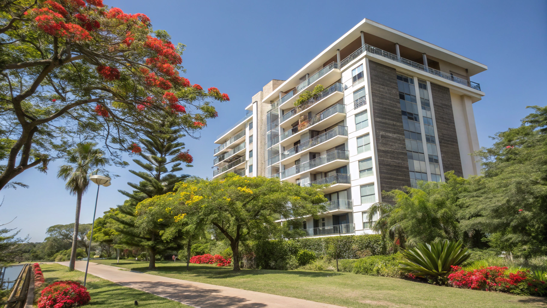 Architectural exterior render of Oracle Grand boutique residence in Asunción